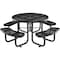 Global Industrial Round Picnic Table, Black, Perforated Metal, 46 in L, 29-1/2 in H Overall 262078BK - alternate 1